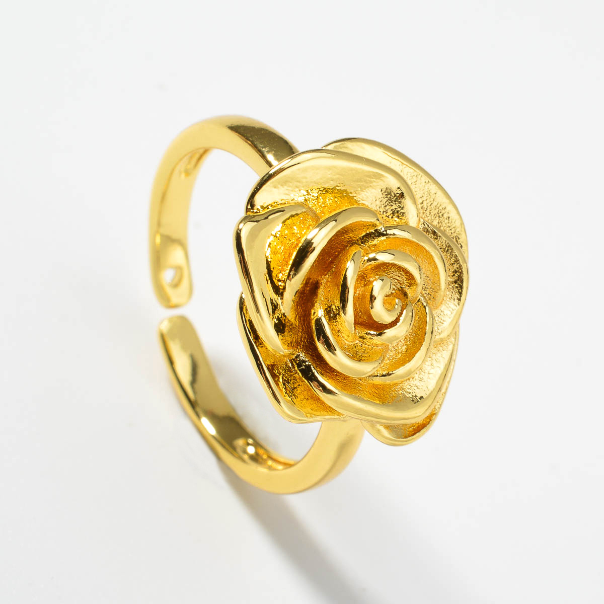 Women's Elegant Rose Flower Shaped Open Copper Ring